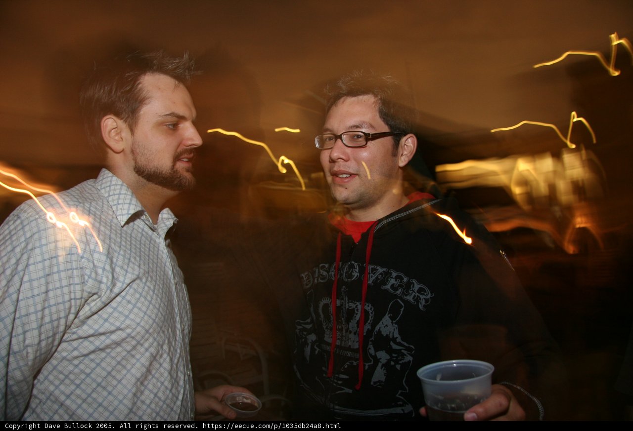 Casual conversation over drinks