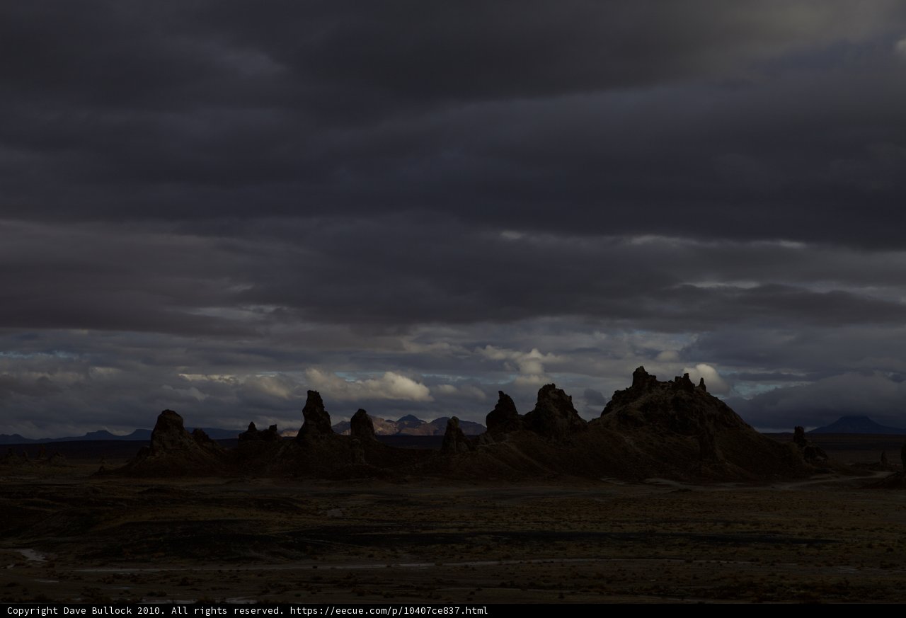 Desert Silhouettes Beneath a Cloudy Sky