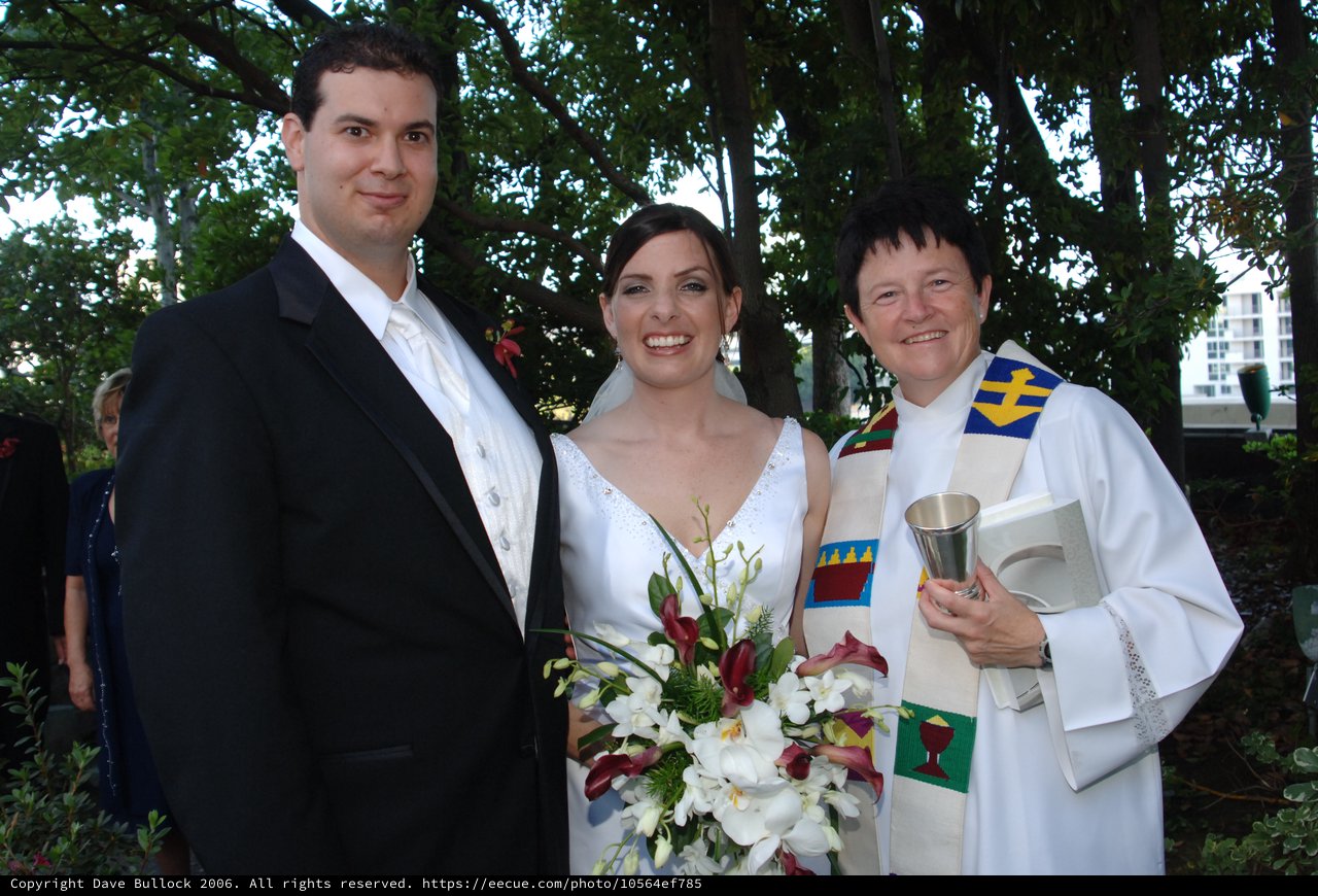 Joyful Outdoor Wedding Ceremony with Officiant