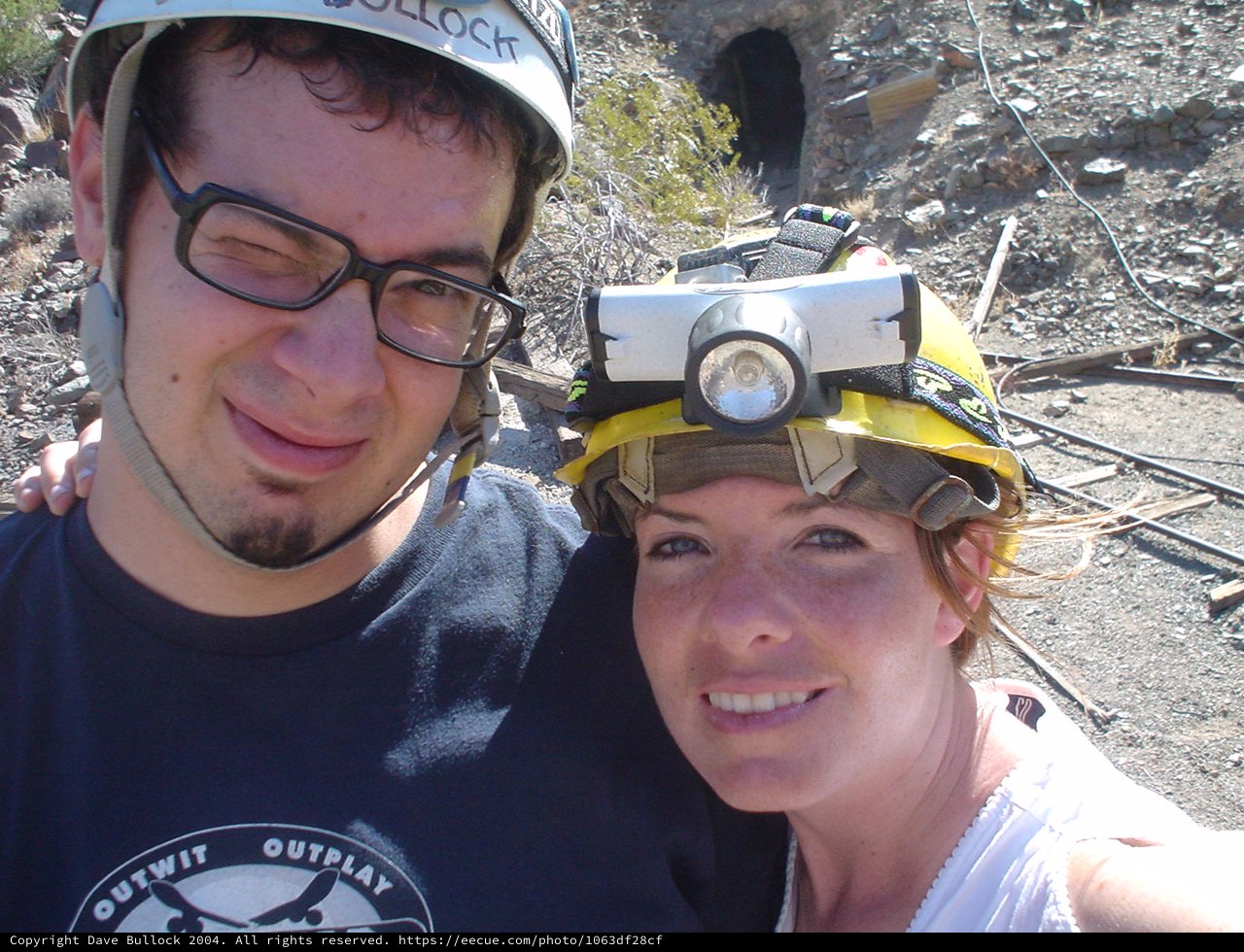 Adventurous Couple Selfie Outside Abandoned Mine Entrance