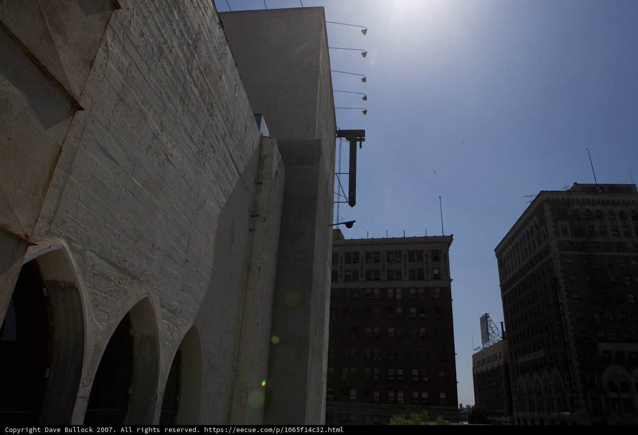Bright Sun Shimmers on Urban Building