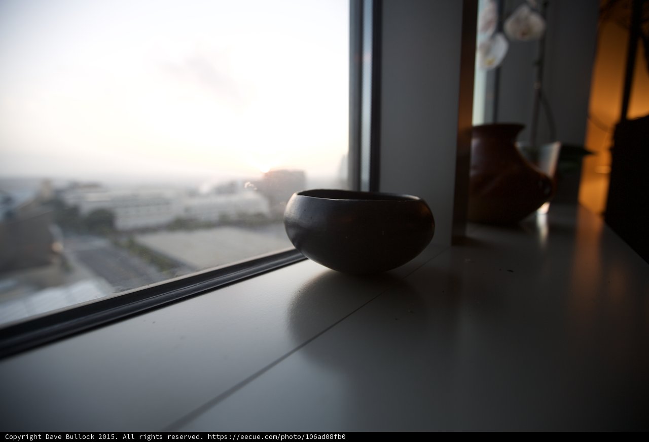 Ceramic Bowl Windowsill Sunset