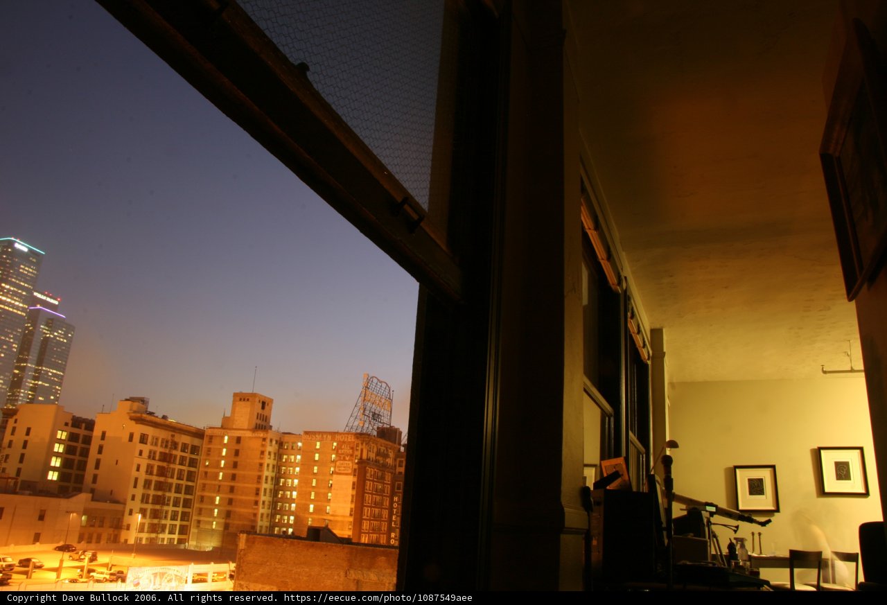 A Cityscape From A High-Rise Window