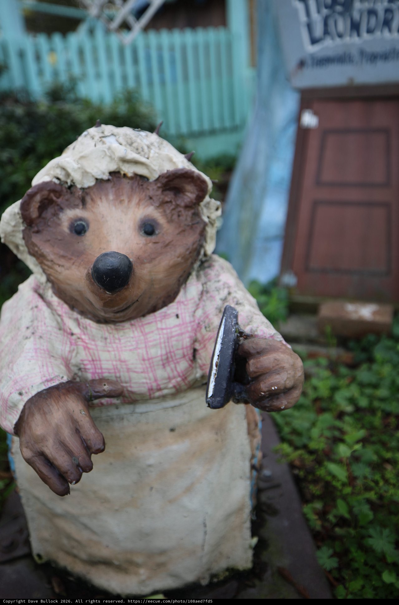 Mrs. Tiggy-Winkle Garden Ornament with Laundry Iron