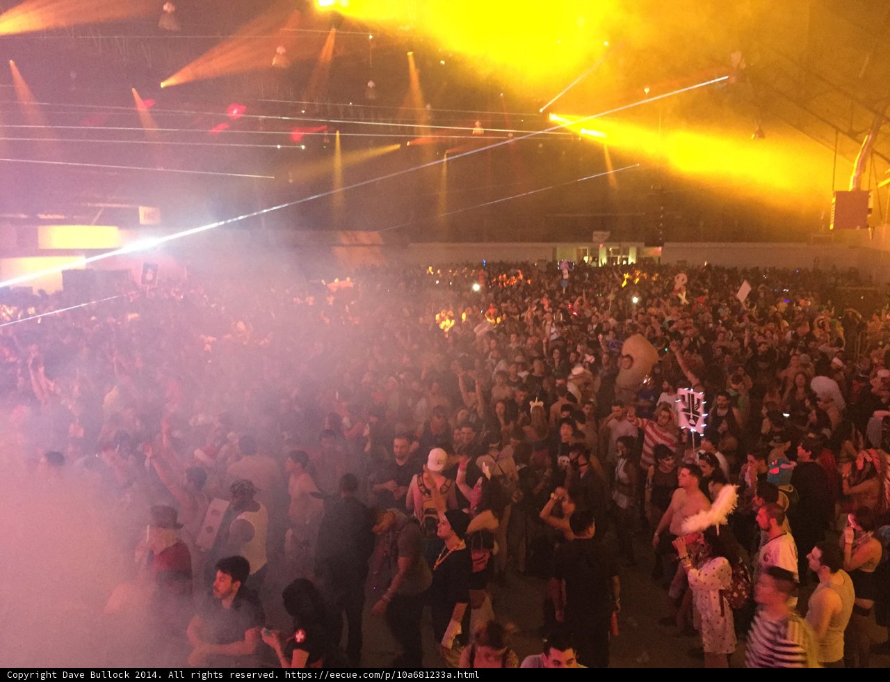 Smoke-Filled Concert Crowd
