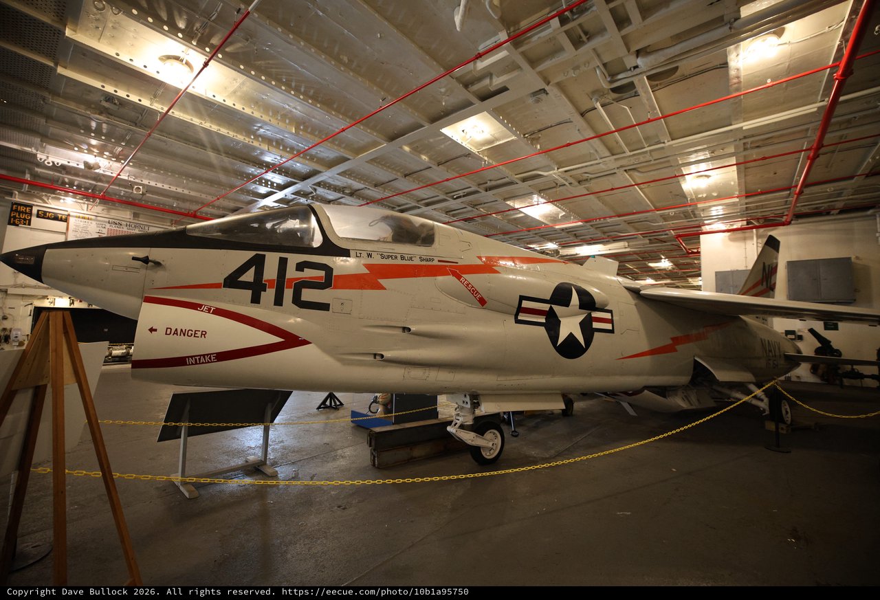 Historic US Navy Fighter Jet Displayed on USS Hornet