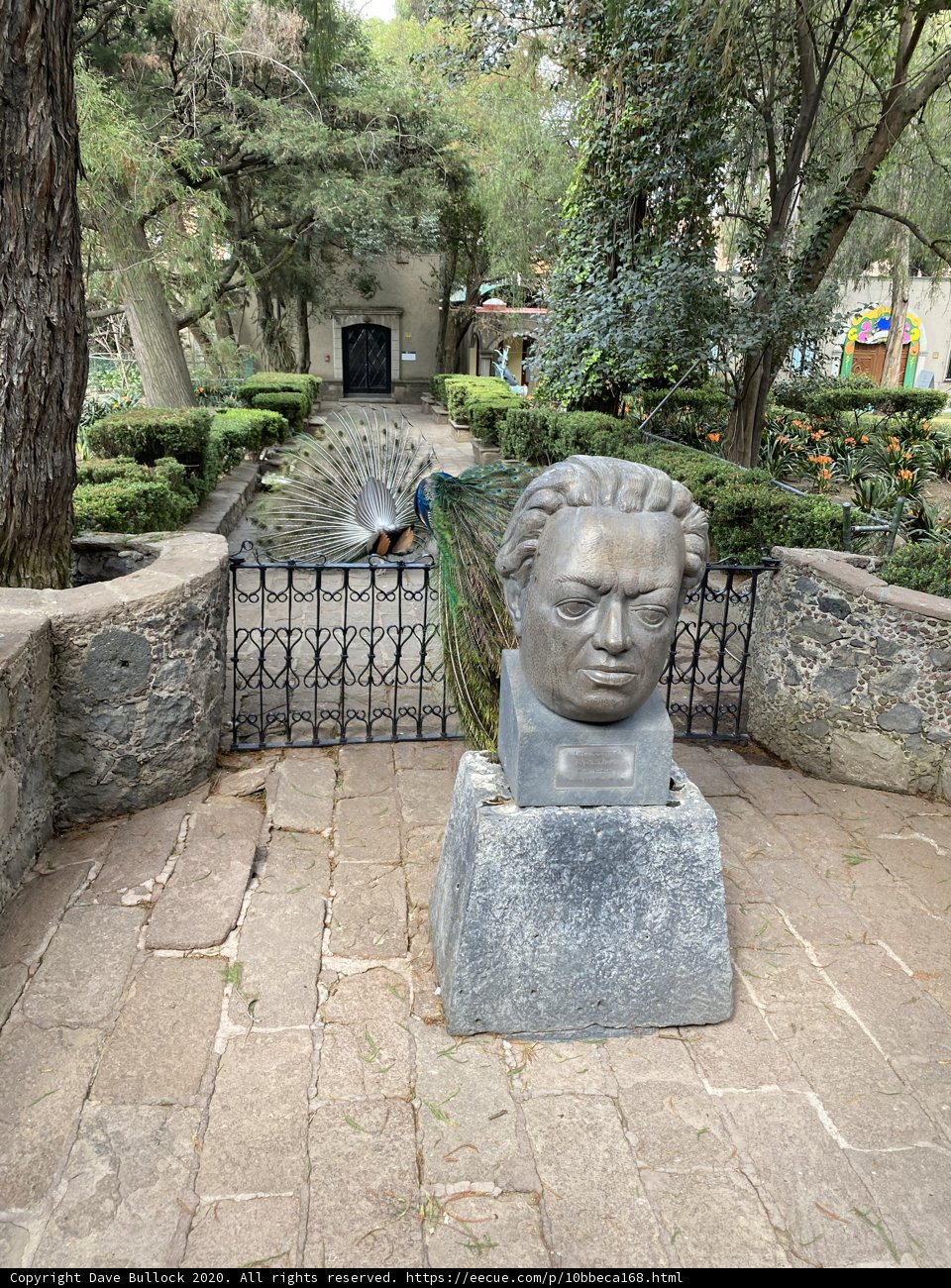 Peacock Man Statue in Xochimilco Garden