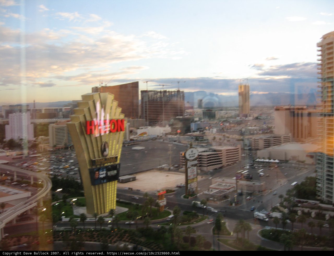 Cityscape of Las Vegas from a Hotel Room