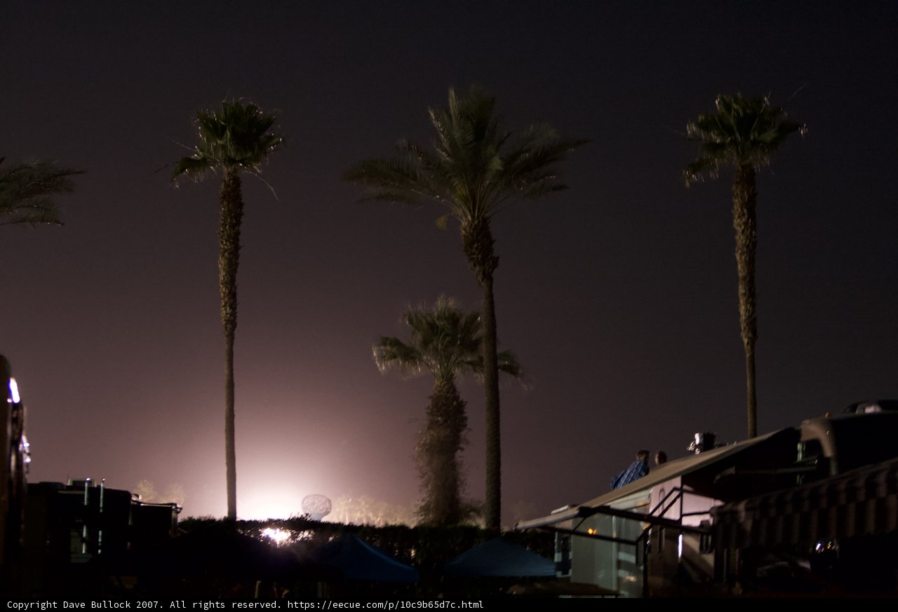 Rocket Launch under Palm Tree Starscape
