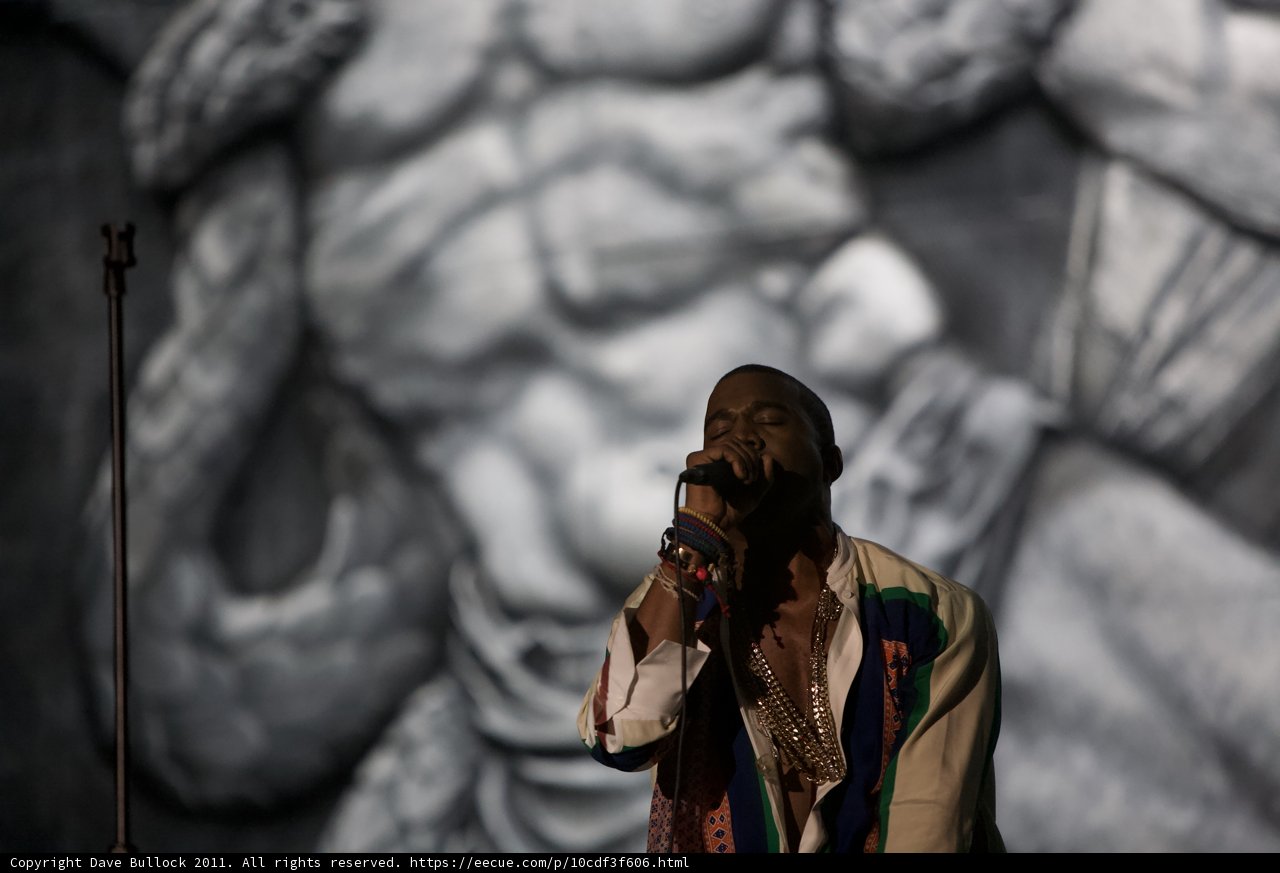 Kanye West Serenades the Crowd in Front of Art