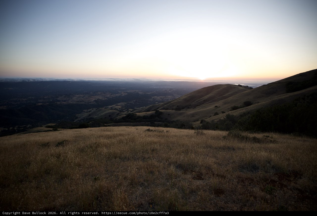 Golden Hour Descends Over Mount Diablo's Rolling Hills