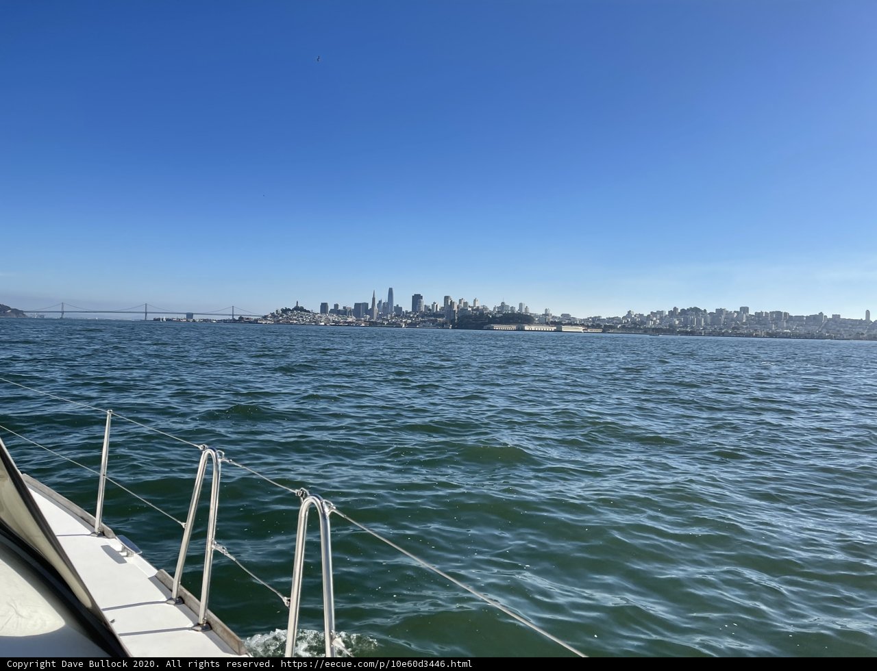Cityscape and Sailboats in San Francisco Bay