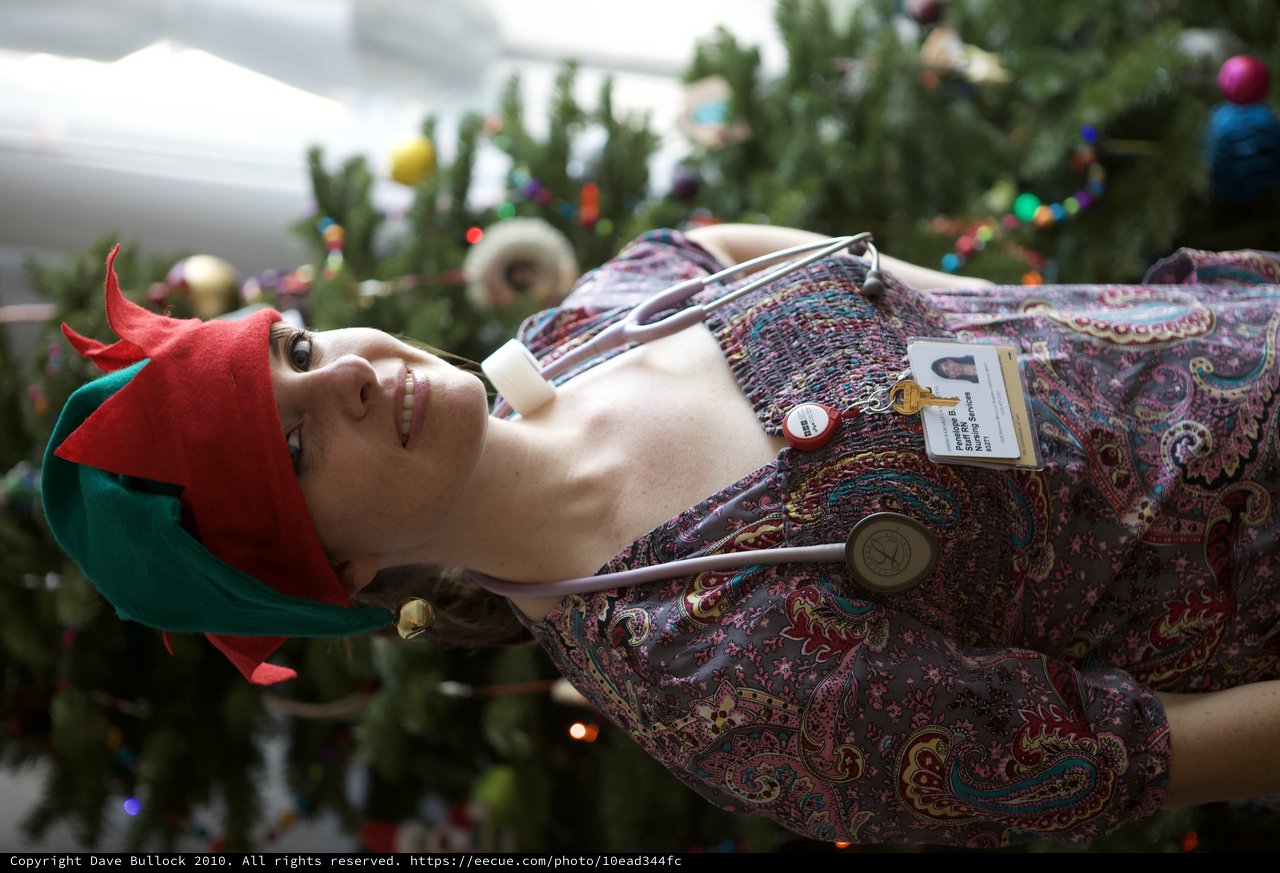 Holiday Nurse Elf Celebrates Christmas at Hospital