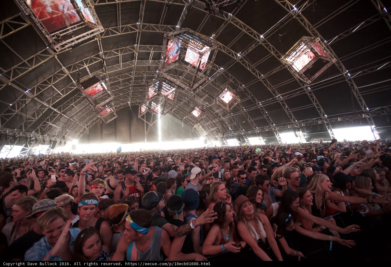 Coachella Crowd at Night