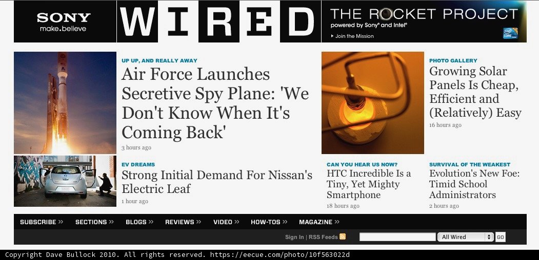 Wired Magazine Advertisement for Car Website
