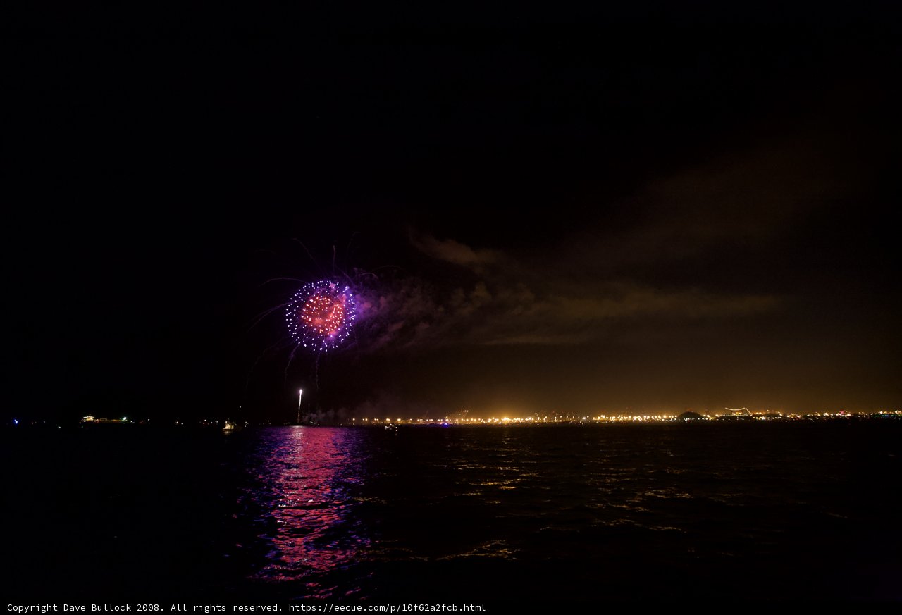 Bursting Fireworks over the Glittering Lake