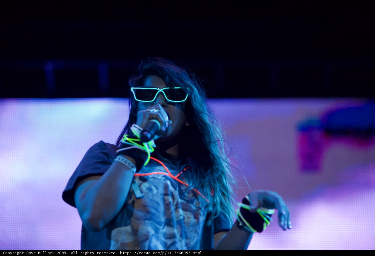 Neon Sunglasses and a Microphone
