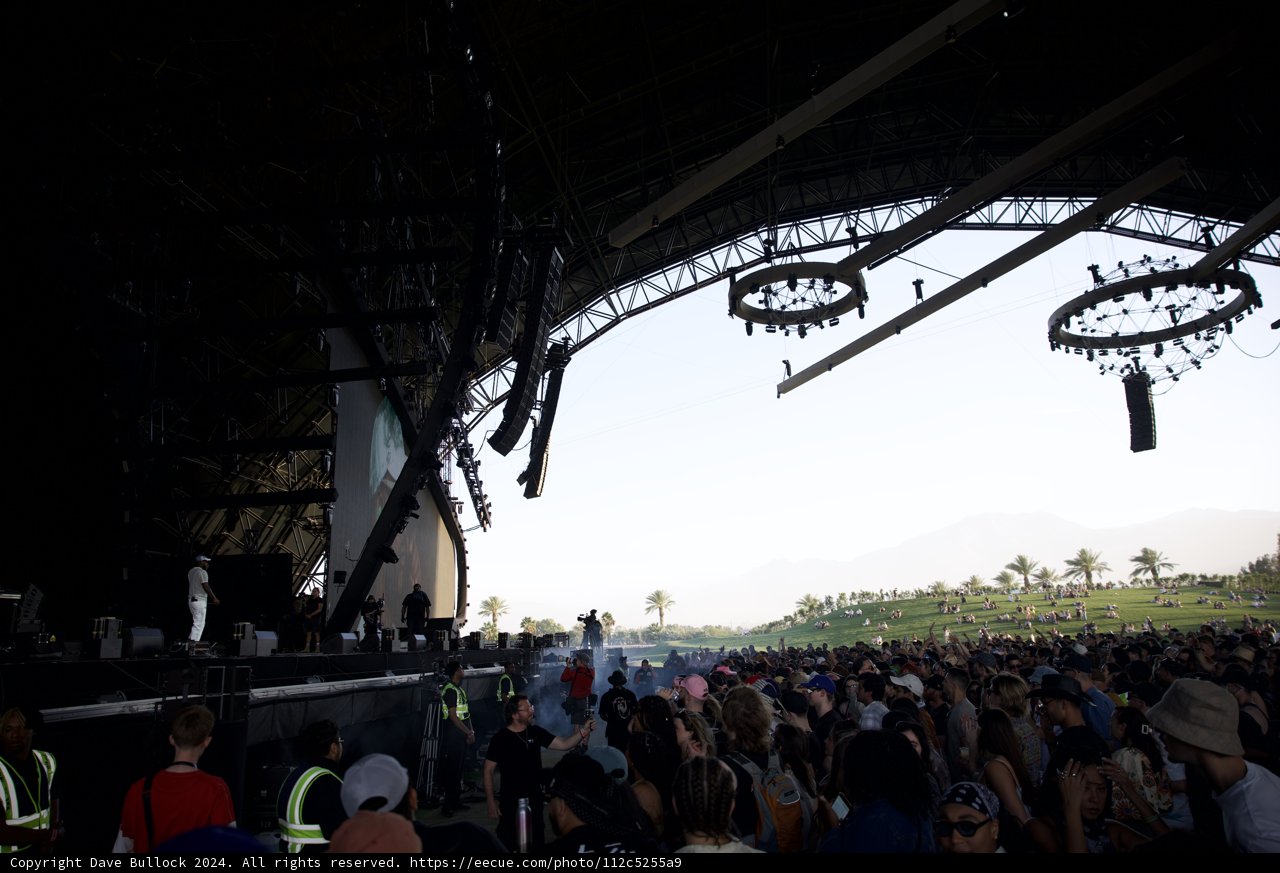 Electric Vibes Under a Swaying Silhouette: Coachella 2024