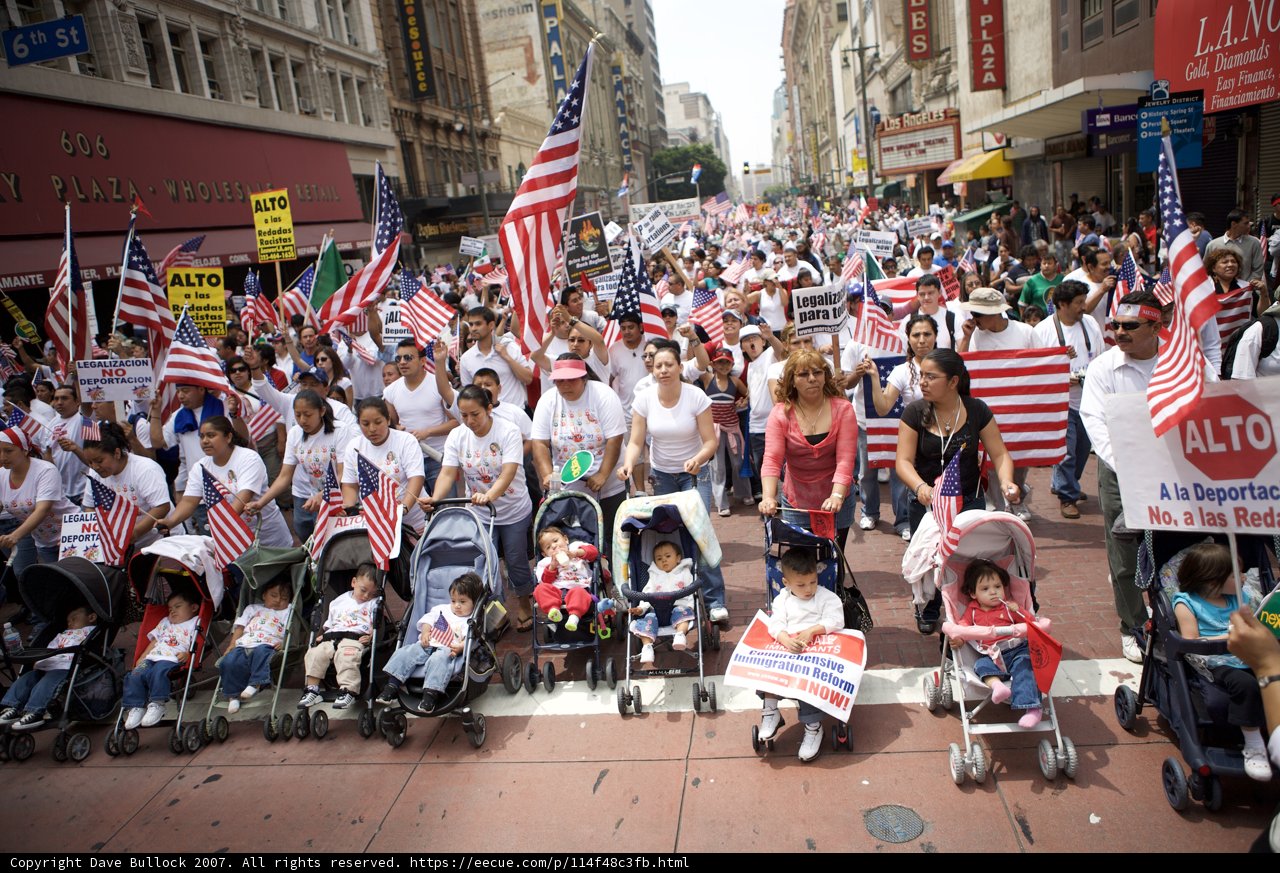 Great American Boycott Protesters March with Flags