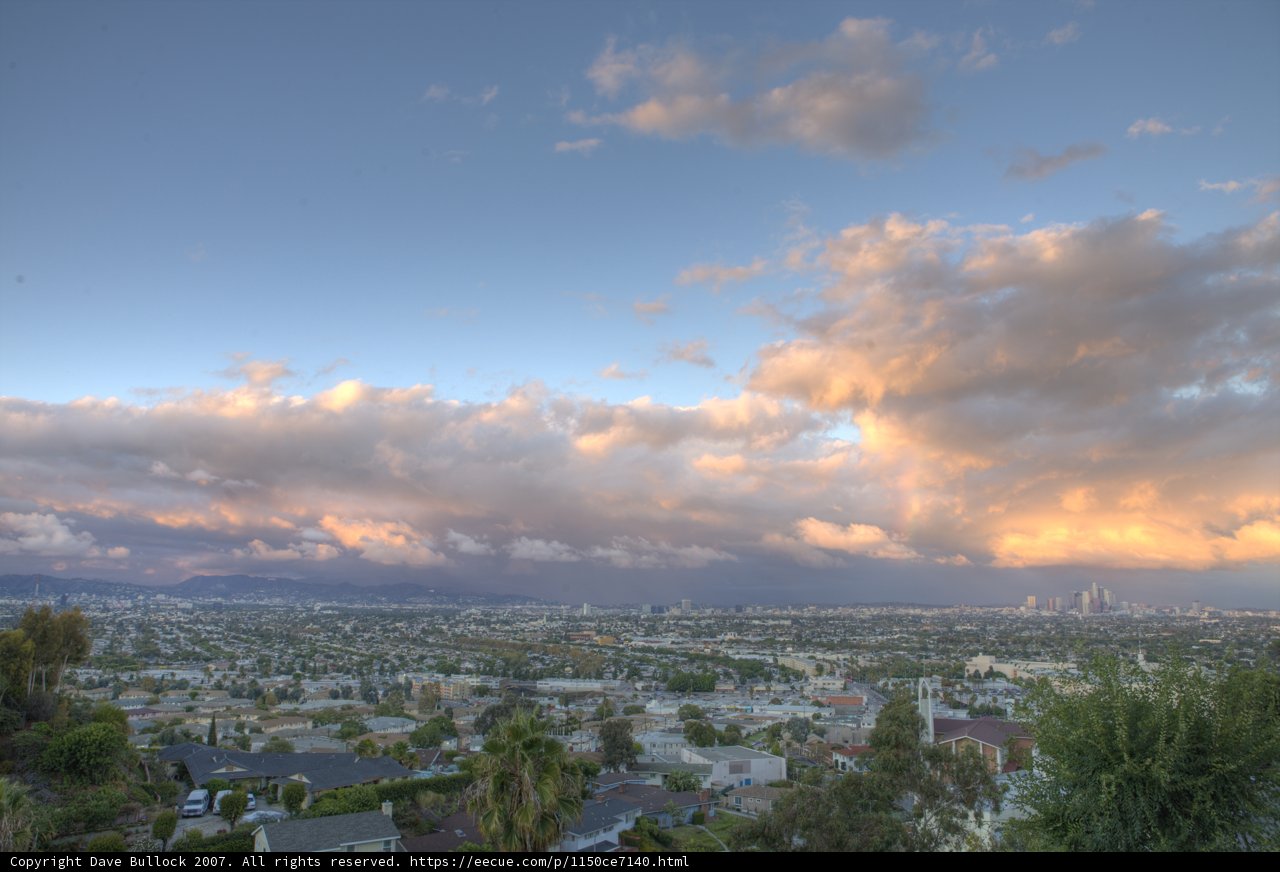 Cloudy City View from Hillside
