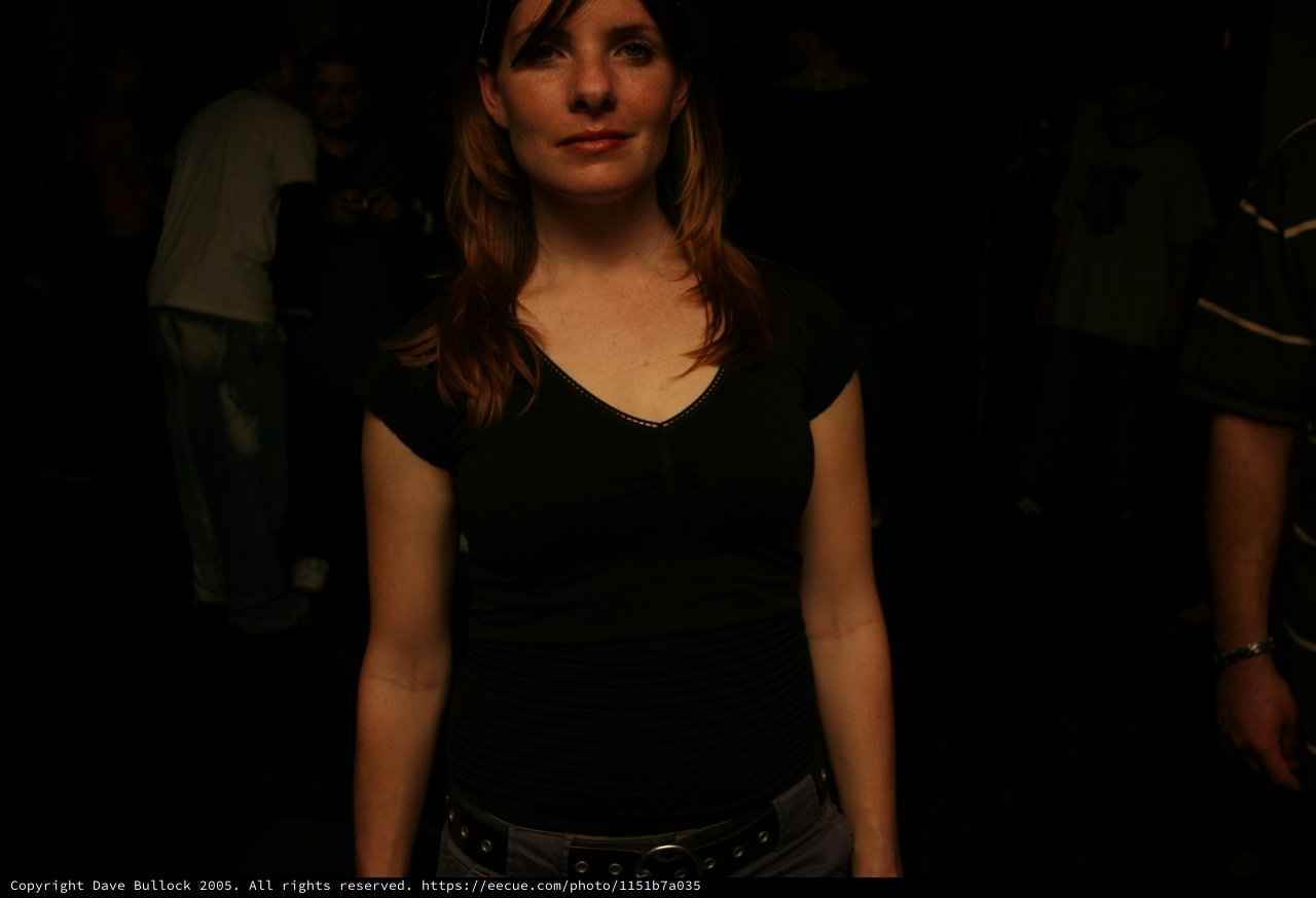 Woman in Black at Dimly Lit Nightclub Event