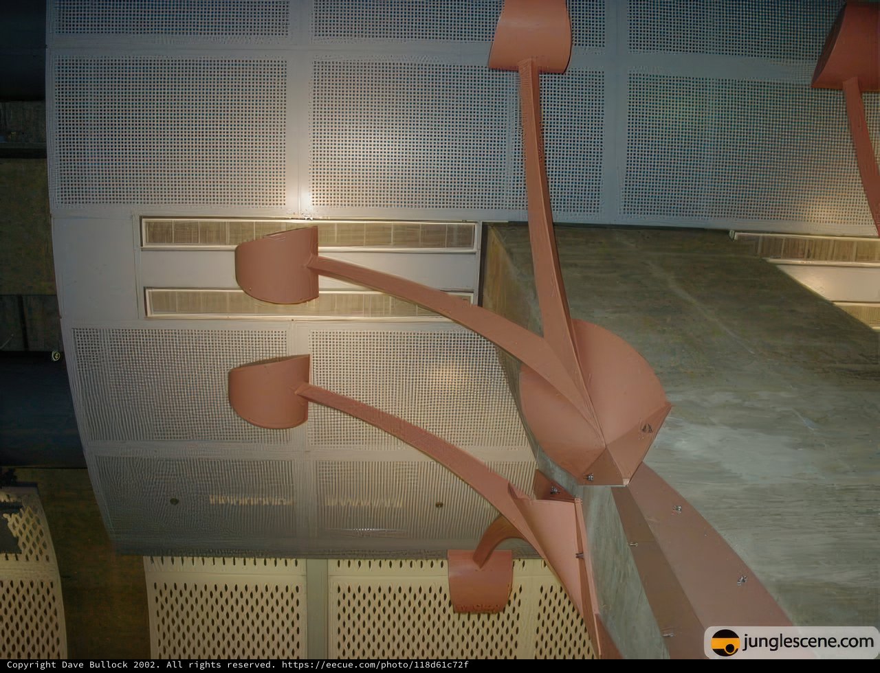 Metal Sculpture With Hanging Lamp
