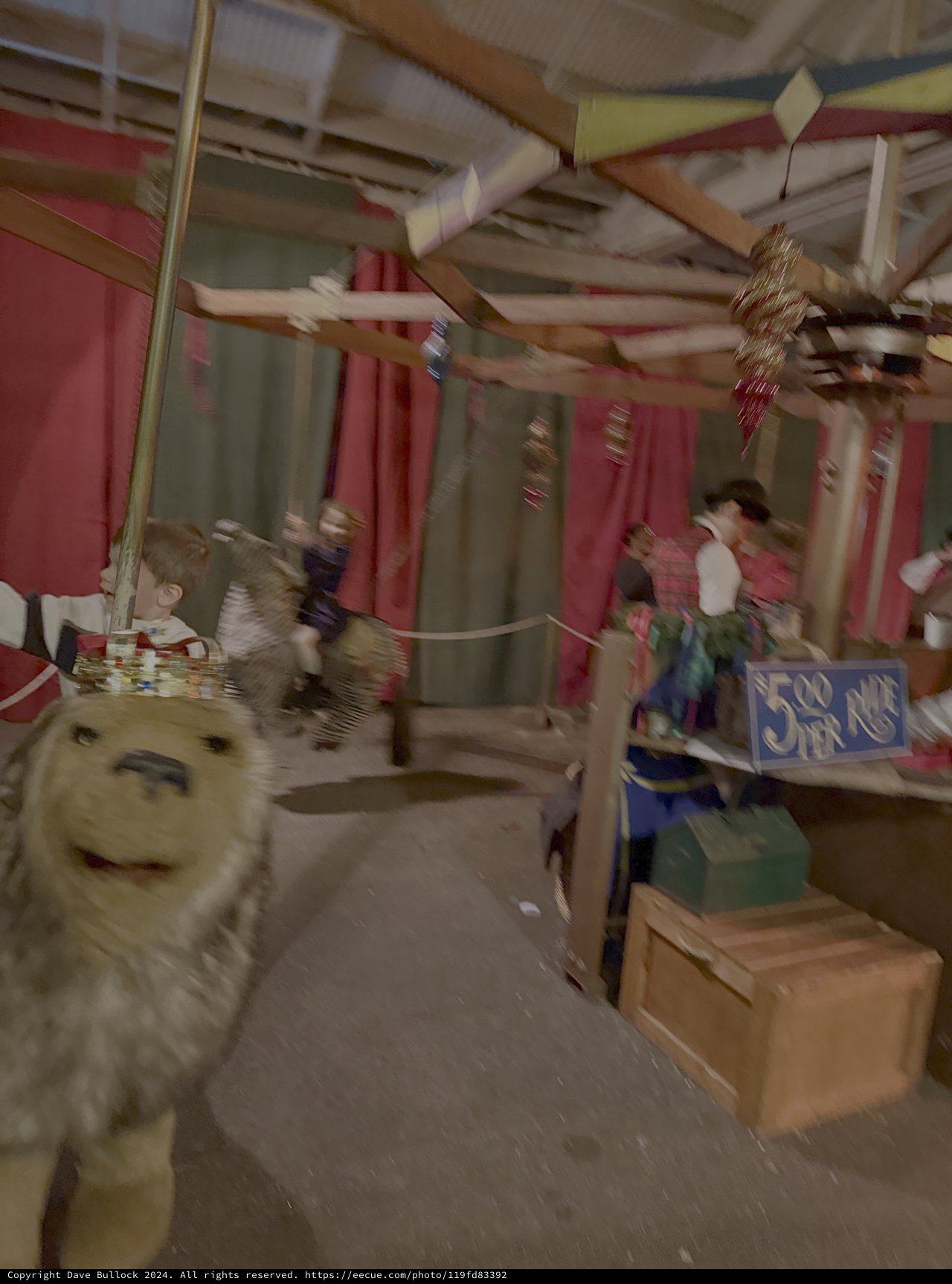 Motion-Blurred Carousel Ride in Action
