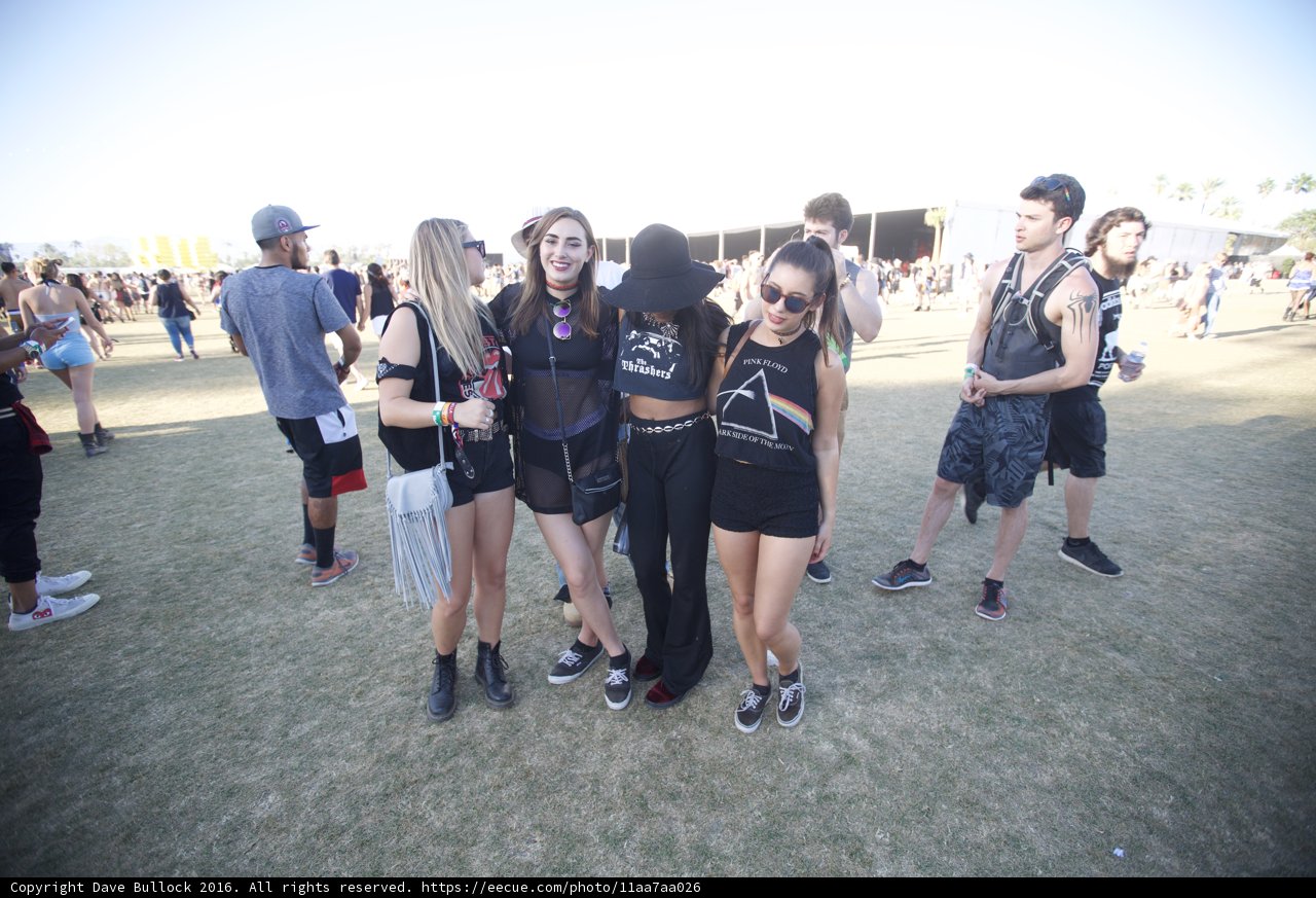 Four Girls Rocking Coachella in Black