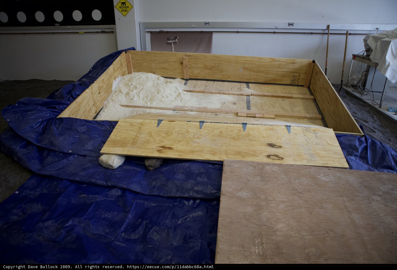 Wooden Crate with Blue Tarp