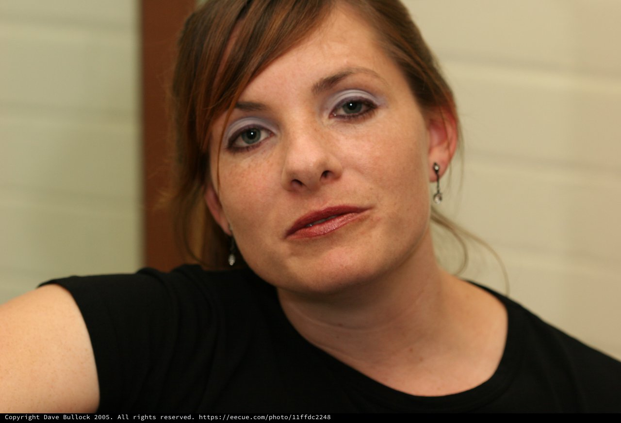 Intense Close-Up Portrait of Redheaded Woman