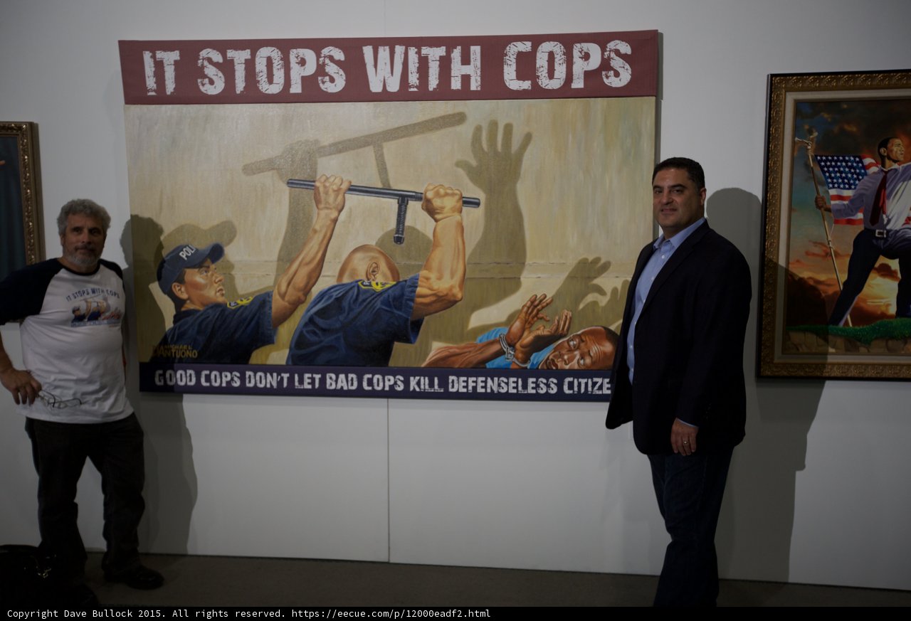 Two Men and a Cop Painting