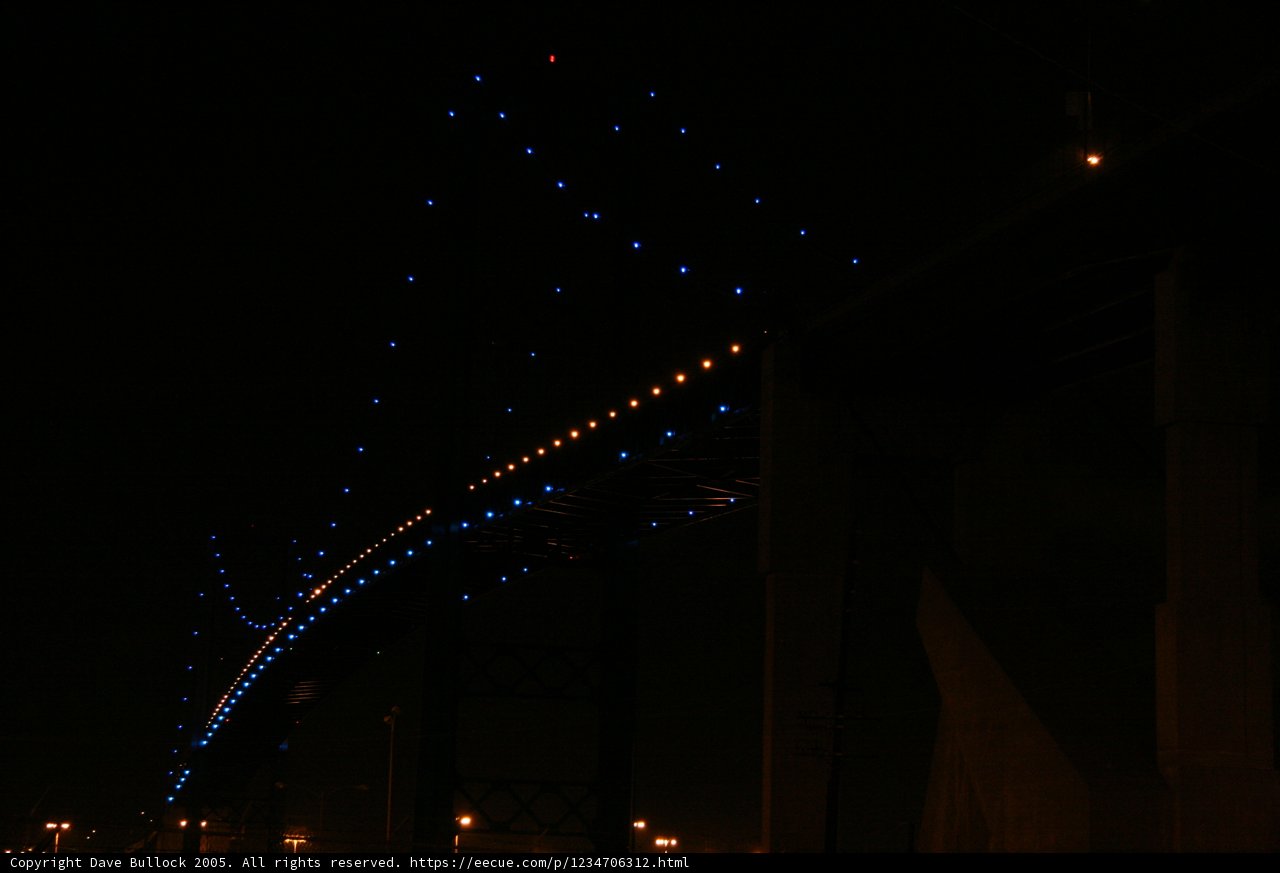 Illuminated Bridge at Night