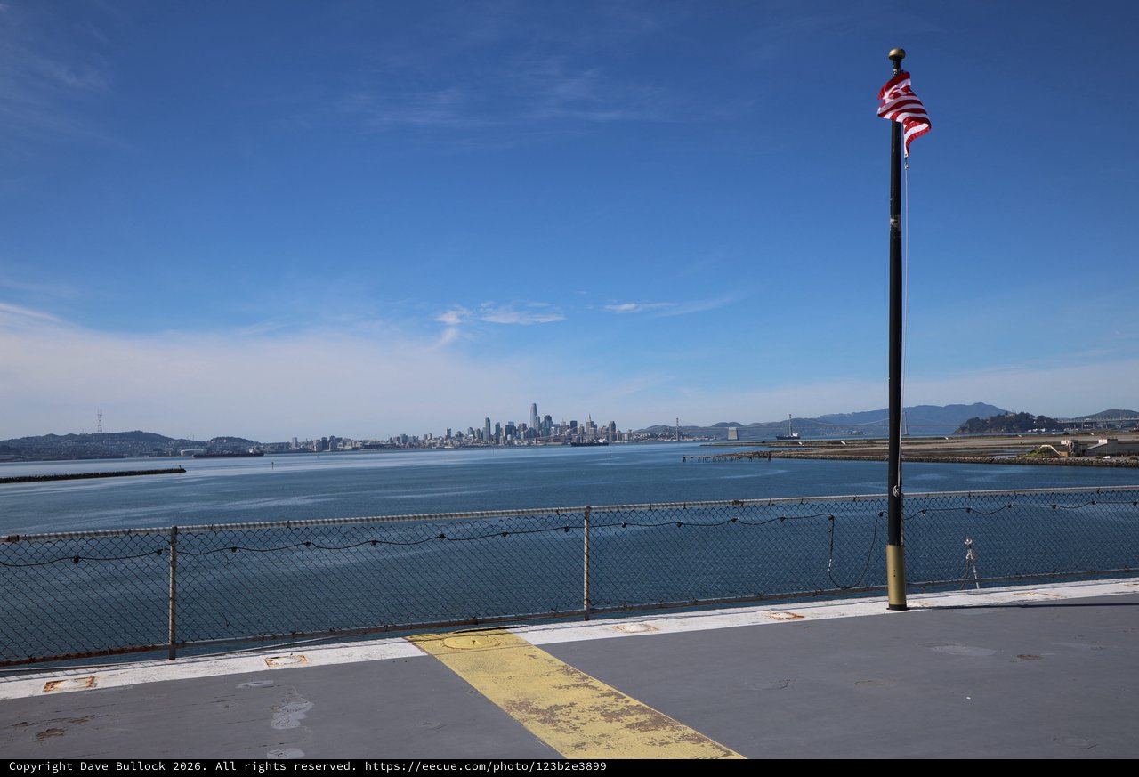 View of San Francisco Skyline from USS Hornet Deck