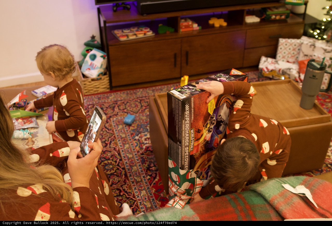 Christmas Morning Gift Opening with Family