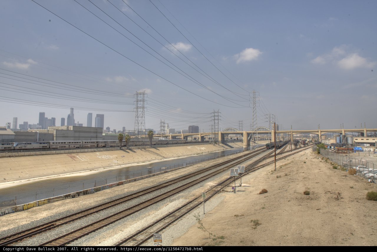 A Glimpse of the Los Angeles River from the Train Tracks