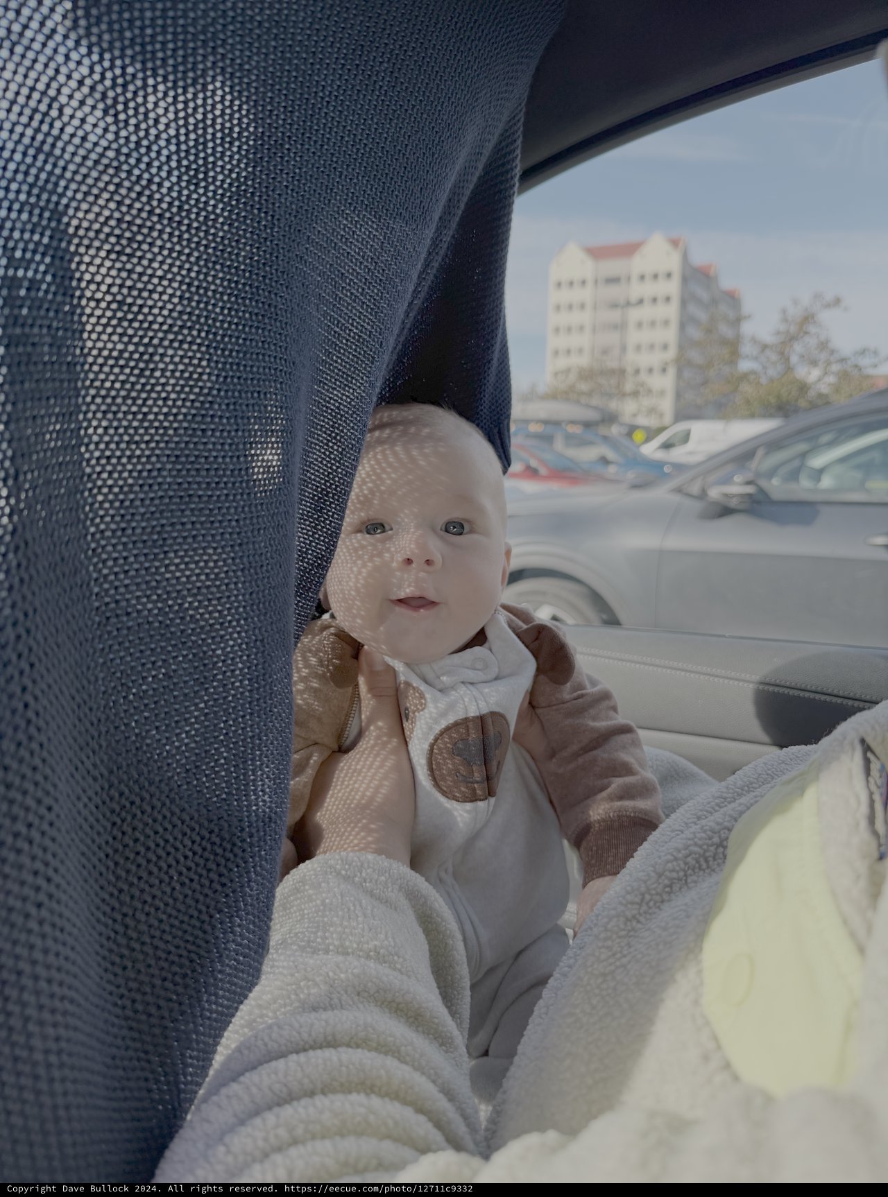 Baby's First Car Ride in Sunlight