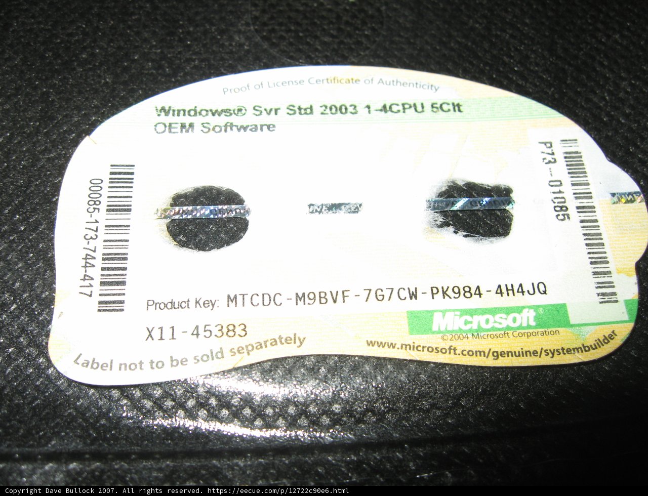 Microsoft Sticker on a Black Case