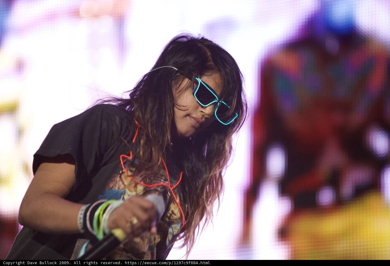 Woman Rocks the Stage in Sunglasses and Black