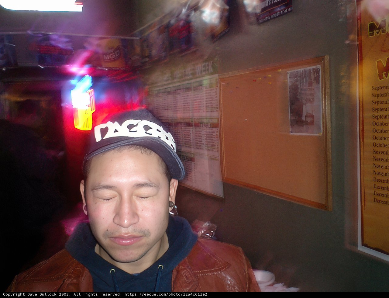 A man and his hat at the pub