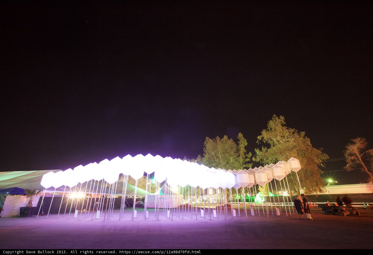 Illuminated Arch and Balloons at Coachella