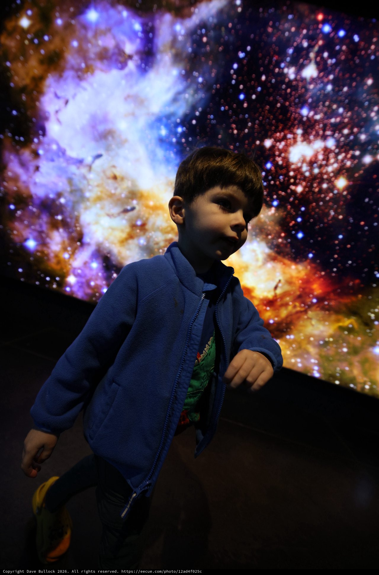 Young Explorer at Cosmic Nebula Display