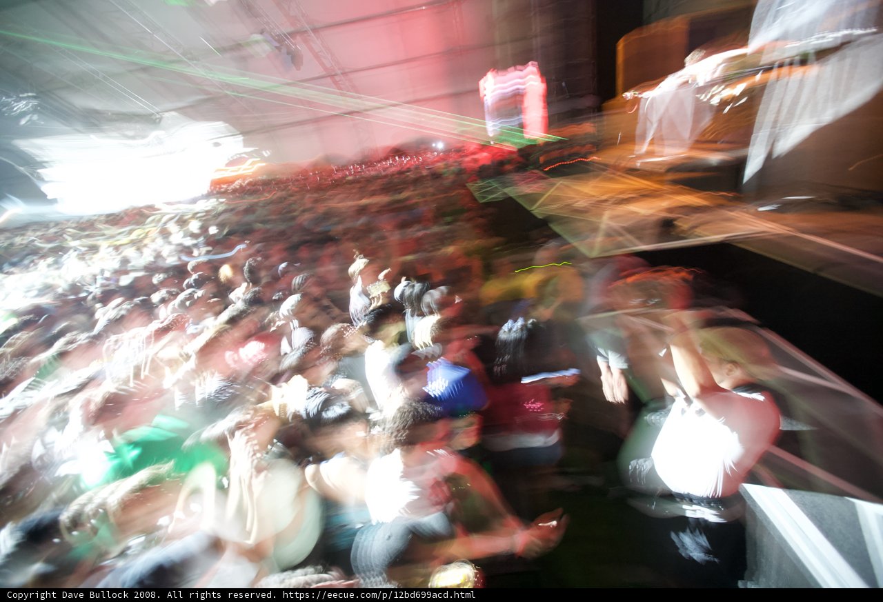 Blurry Nightlife Crowd at Coachella