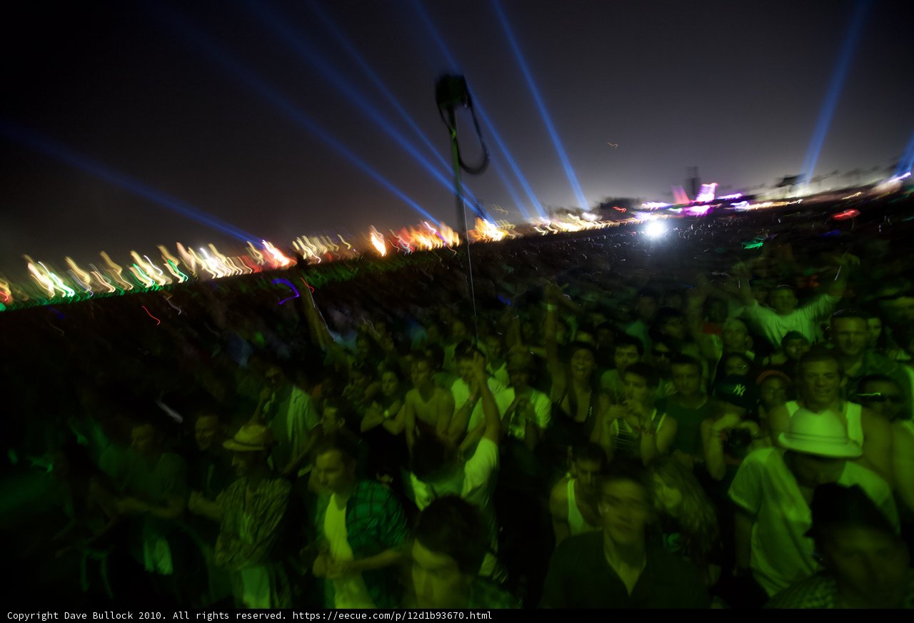 Lights Illuminate Ecstatic Crowd at Music Festival