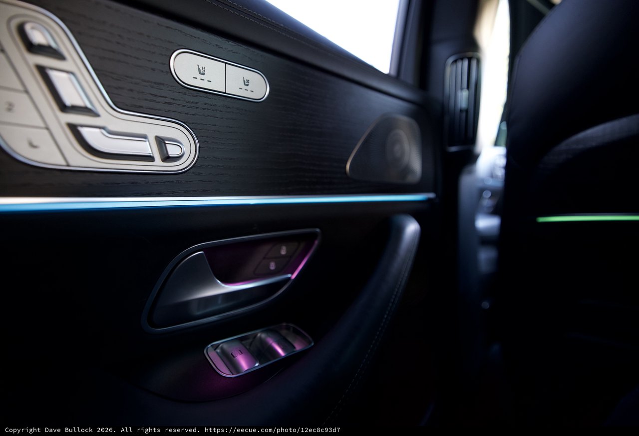 Luxury Car Interior Detail with Ambient Lighting