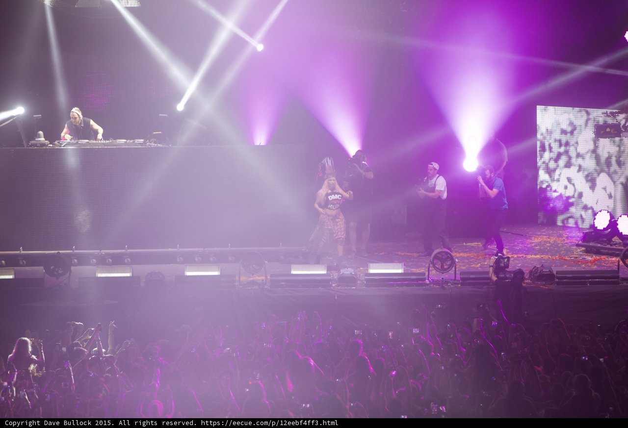 Purple Spotlight on the Rock Concert Stage