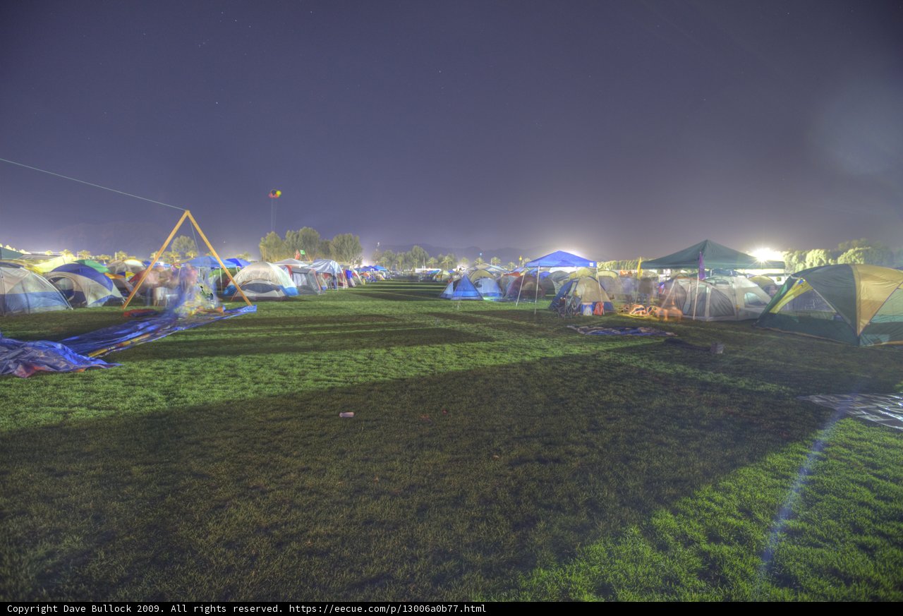 Nighttime Camping at Coachella