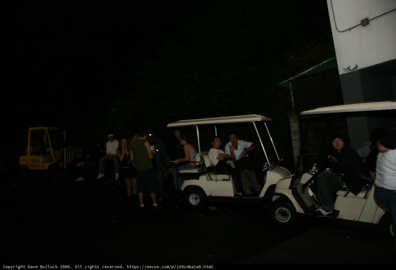 Nighttime Golf Cart Gathering