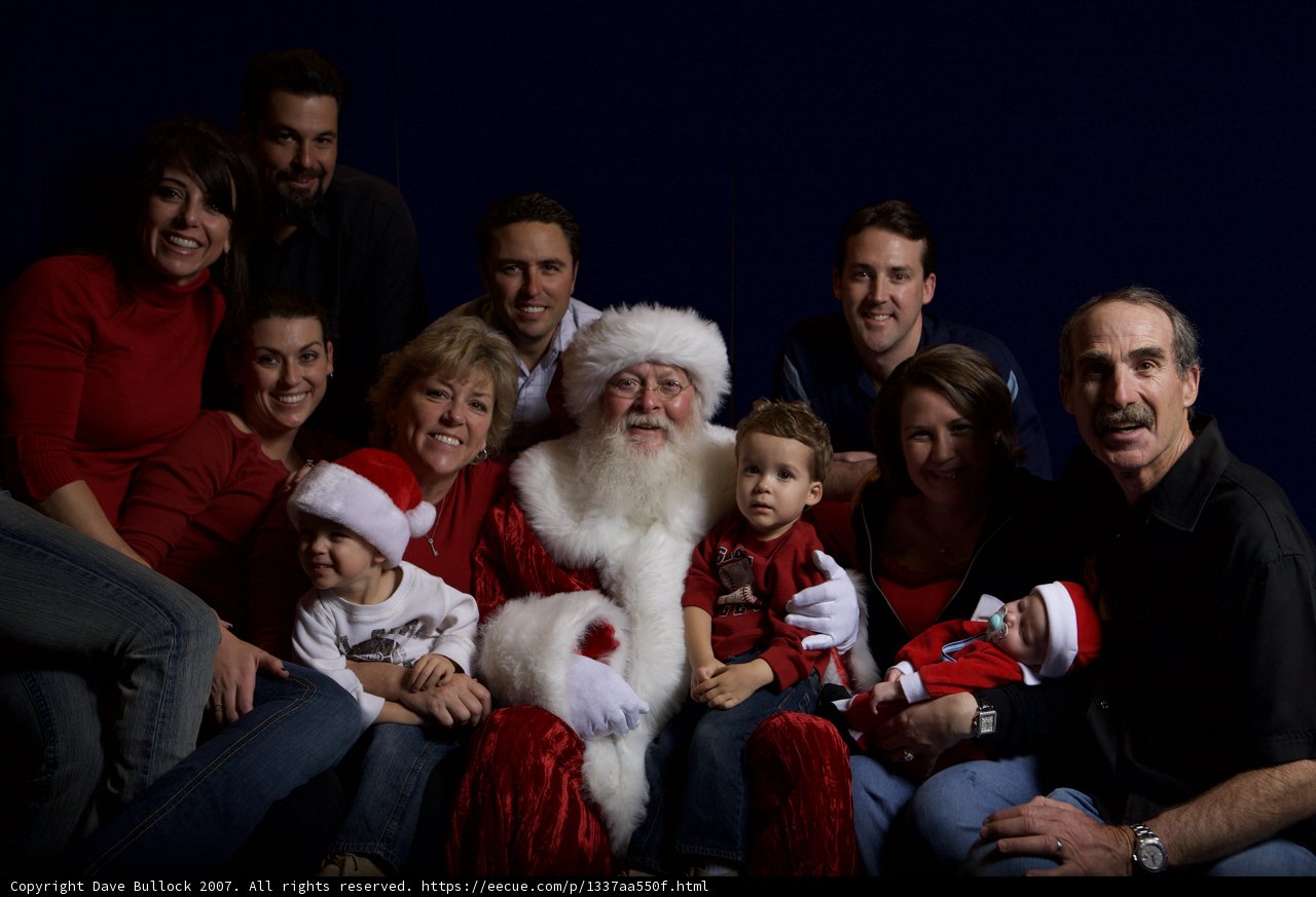 Family Christmas Photo with Santa Claus