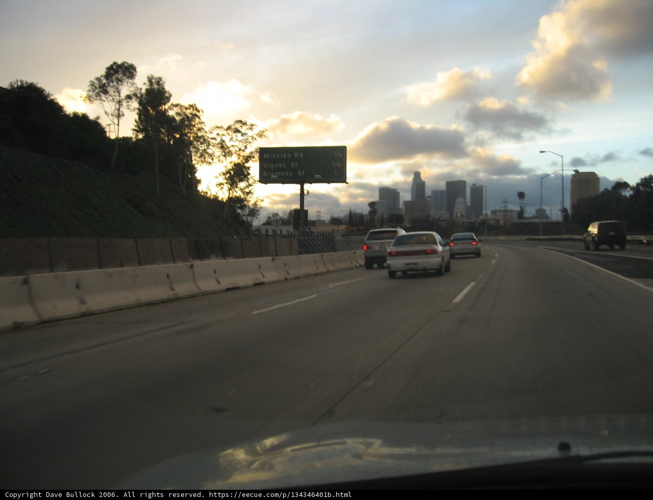 Freeway View from Inside the Car