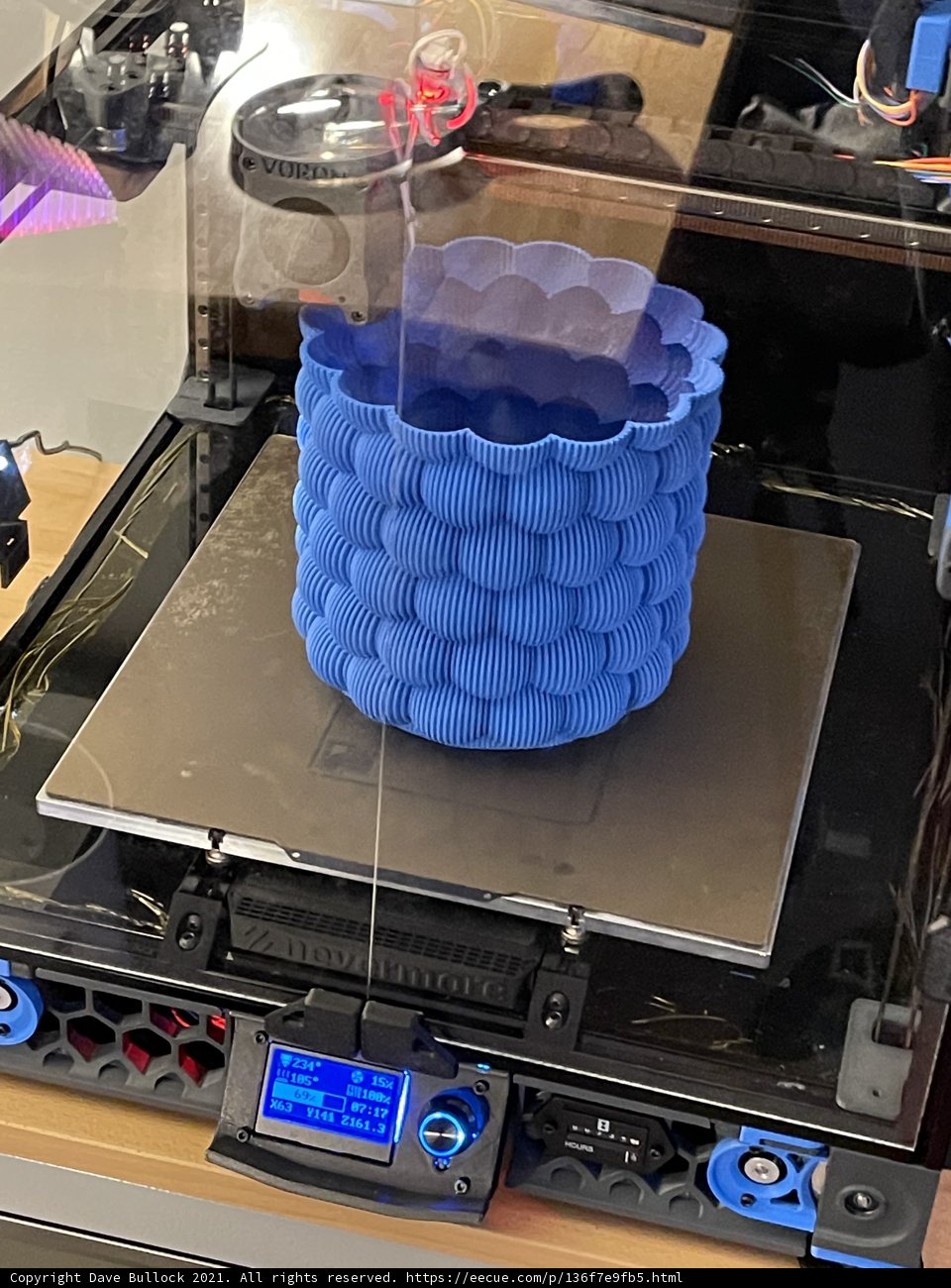 Blue Cake from a 3D Printer